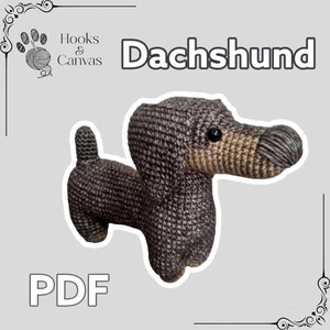 Cute Dachshund Sausage Dog Amigurumi Crochet Pattern - PDF tutorial with step by step photos and pictures