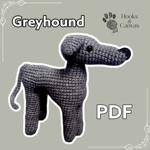 Greyhound Dog Amigurumi Crochet Pattern: Step-by-Step PDF Tutorial (English)