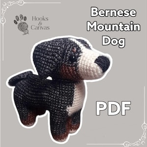 Bernese Mountain Dog Amigurumi Crochet Pattern: Step-by-Step PDF Tutorial (English)