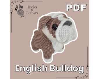English Bulldog Dog Amigurumi Crochet Pattern: Step-by-Step PDF Tutorial (English)