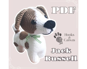 Cute Jack Russell Dog Amigurumi Crochet Pattern - PDF tutorial with step by step photos and pictures