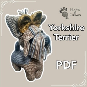 Yorkshire Terrier Yorkie Dog Amigurumi Crochet Pattern: Step-by-Step PDF Tutorial (English)