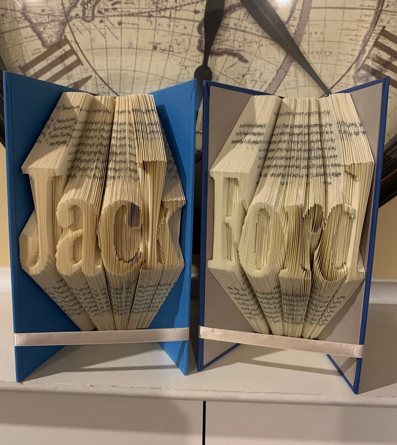 Combination cut and fold style Personalized folded book art