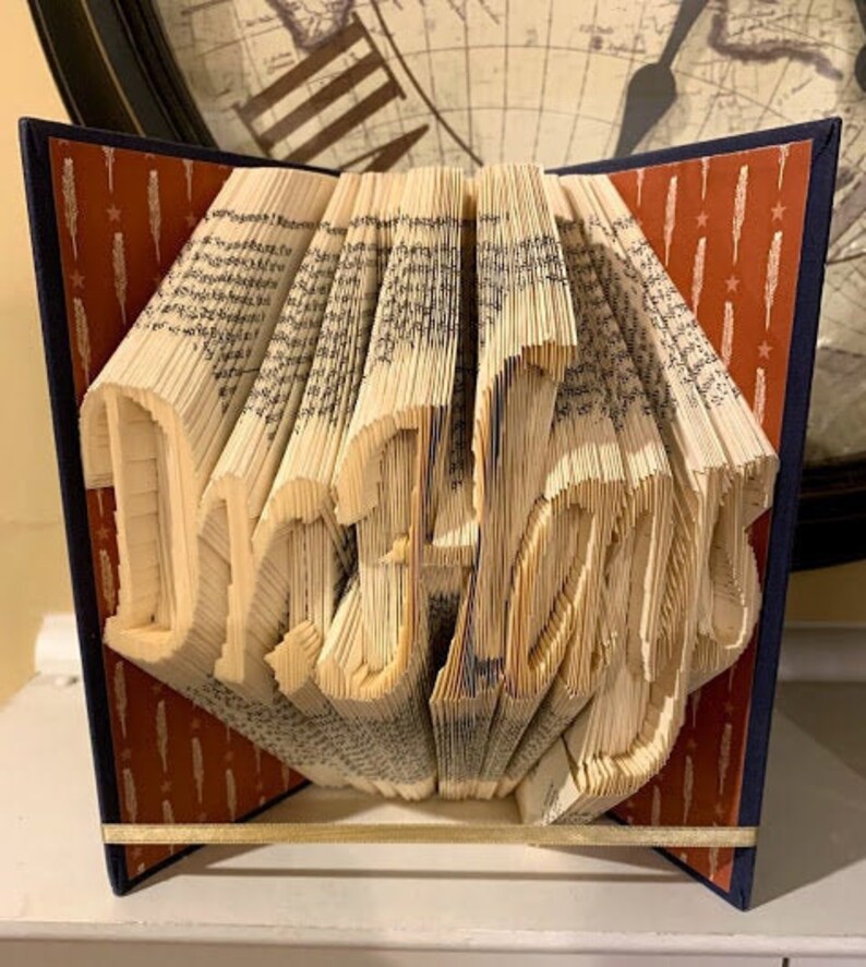 Combination cut and fold style Personalized folded book art