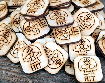 Baltic Birch Hit Counters: Compatible with Magic the Gathering