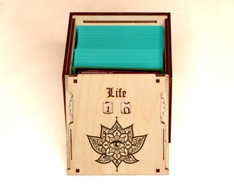 Customizable Wooden Deck Box with Life Counter: EDH, MTG