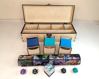 Three Deck Commander Chest: Baltic Birch EDH Card Storage