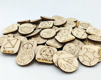 Laser Engraved Keyword Counters: MTG Ikoria, Commander, Standard