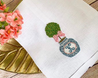 Valentines Embroidered Linen Guest Towels, Monogrammed Guest Tea Towel, Hostess gifts, warm house gifts, Bathroom Decor