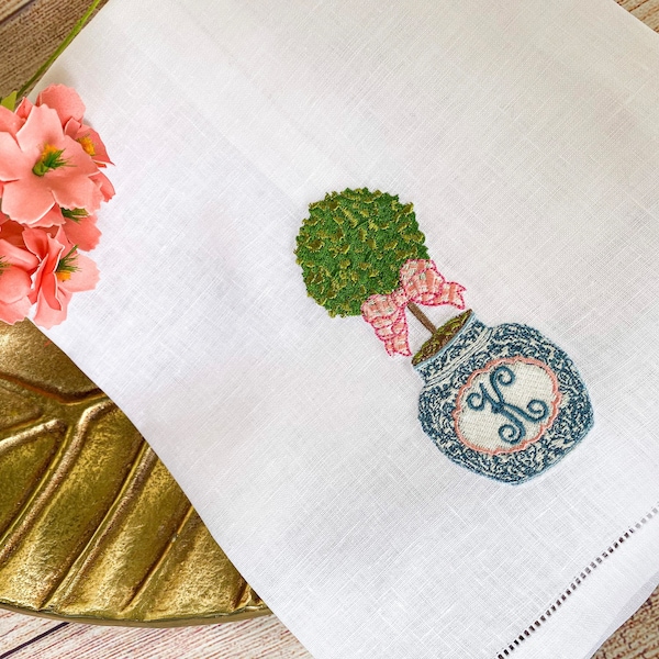 Embroidered Linen Towels Etsy