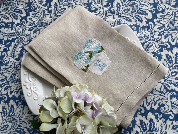 Hydrangeas Linen Guest Hand Towels Embroidered Bathroom Guest Towels Linen Guest Towels Hostess Gifts Warm House Gifts Dinner Napkins Etsy Israel