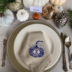Thanksgiving | Autumn | Fall Monogrammed Embroidered Napkins ...