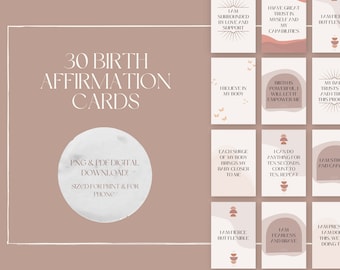 Birth Affirmations | Set of 30 Birth Affirmation Cards