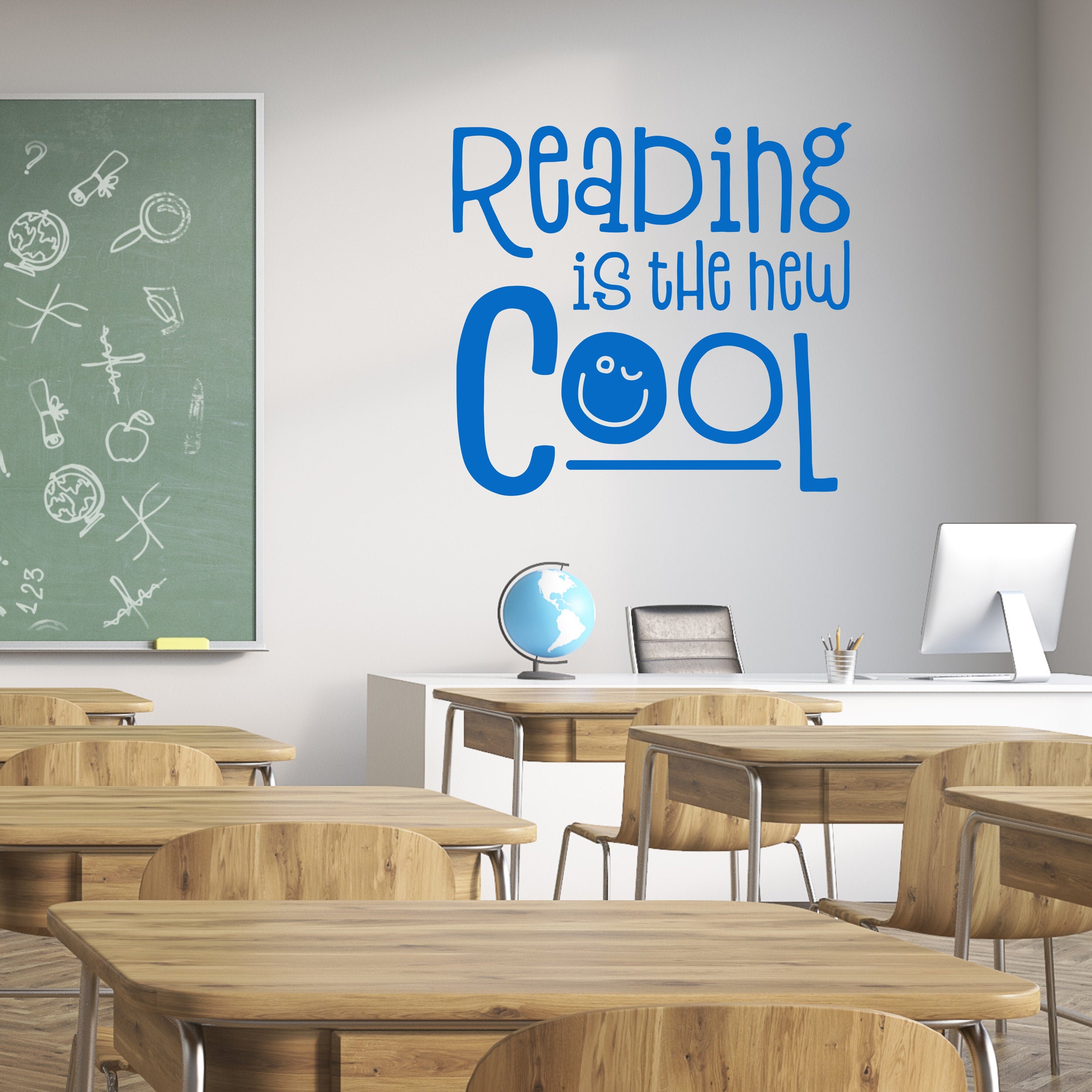 School wall decal Reading is the new cool vinyl wall decal Etsy