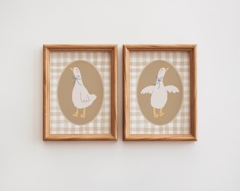 Goose Nursery Art Prints: Vintage Cottagecore Decor (Digital Download)