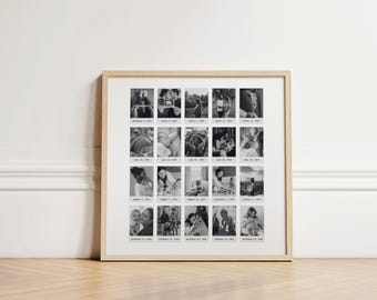 Mall för Polaroid-fotokollage: Anpassad fyrkantig väggkonst (digital nedladdning av Canva)