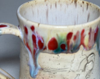 Stoneware Birch Bark Mug, Rainbow of Colour 10 oz