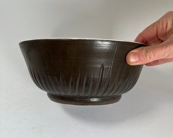 Brown, White Mixing  Bowl 9 1/2"