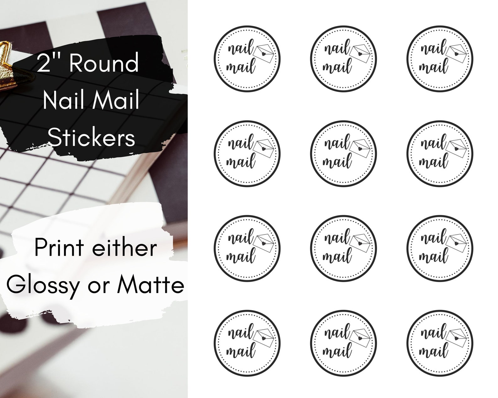 Nail Mail Stickers Color Street Packaging Sticker Template Etsy