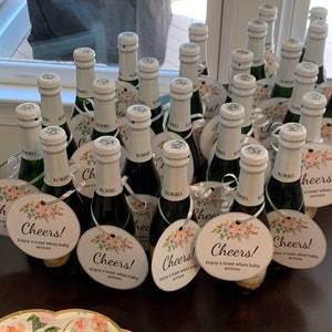 Baby Shower Champagne Party Favor Tags