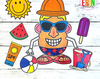 Build A Mr Potato and Mrs Potato Craft, Accessories Dress up Paper Doll ...