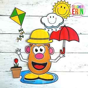 Build A Spring Potato Head and Accessories Dress Up Paper Doll |  DIGITAL DOWNLOAD