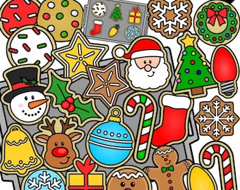 Christmas Cookie Clipart PNG | Christmas Baking Clipart | Gingerbread Cookie PNG | Holiday Cookie Graphics | Christmas Craft Clipart