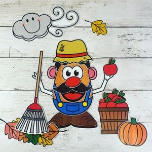 Build A FALL Potato Head and Accessories Dress Up Paper Doll, DIGITAL DOWNLOAD pdf, Printable Potato Head Craft