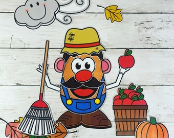 Build A FALL Potato Head and Accessories Dress Up Paper Doll, DIGITAL DOWNLOAD pdf, Printable Potato Head Craft