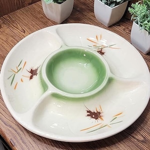 MCM - Lane & Co - Chip and Dip Ceramic Platter - California Pottery #3060- Kitsch  Design- Atomic Design - 1950s - Mid Century Pottery -