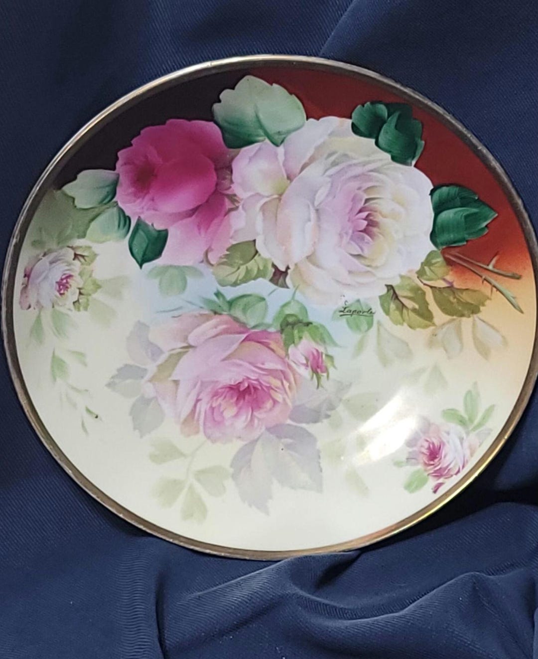 Antique - O & E G Royal Austria - Hanpainted Plate - Signed