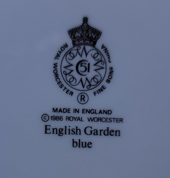 VTG - Royal Worcester - English Garden (blue) - Fine Bone China