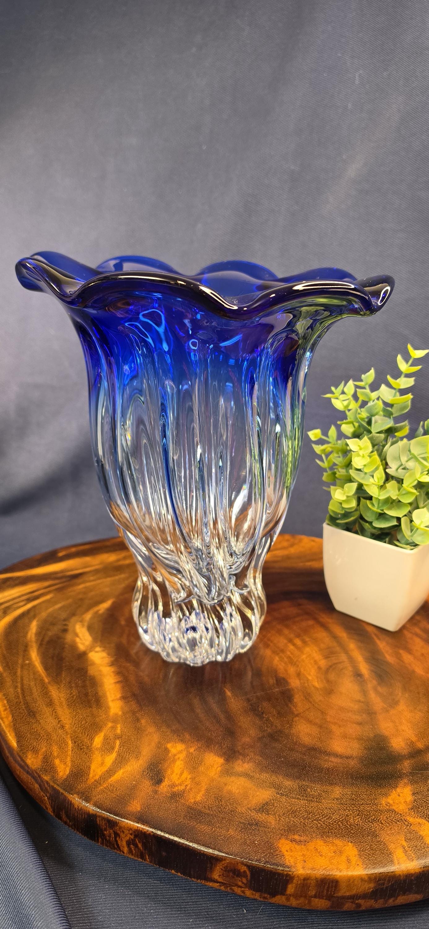 1990s Crystal Vase - Etsy