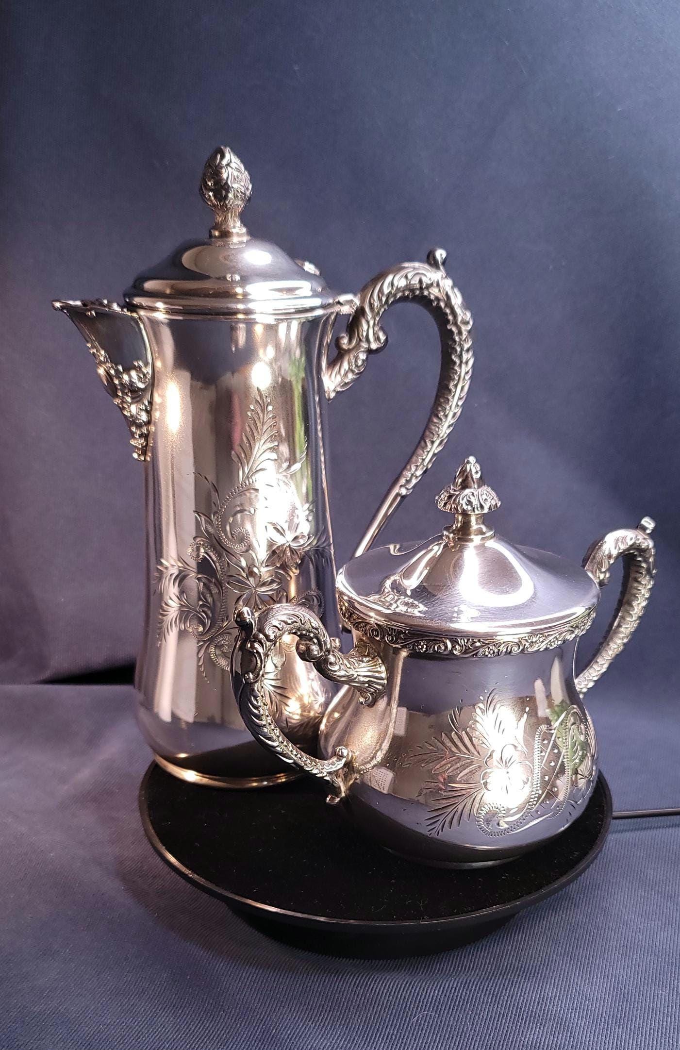 Antique - E.G. Webster and Son - Quadruple Plate Silver - Etched