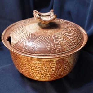 Studio Art Pottery - Covered Soup Tureen - Southwestern Style - Signed Nerem -