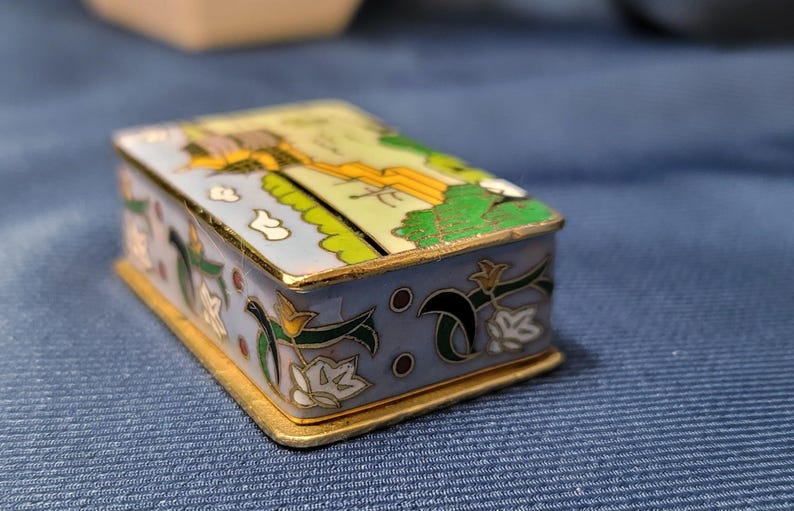 Rare - VTG - Chinese Cloisonne Snuff Box - Brass and Enamel - 1960s - Etsy