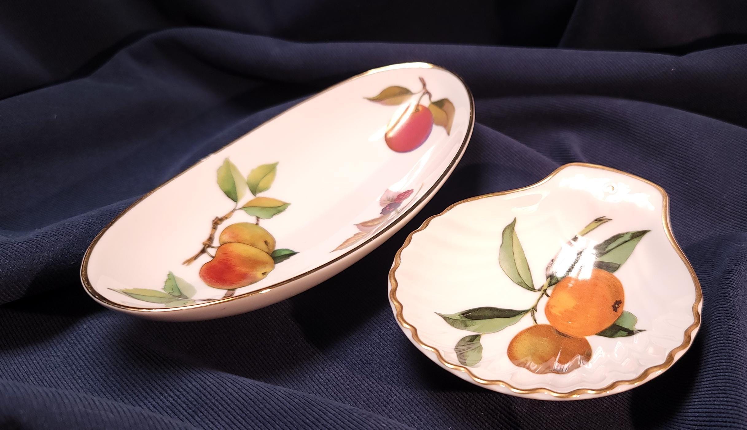 VTG - ロイヤルウースター - イヴシャムゴールド - 小物皿 2 個セット