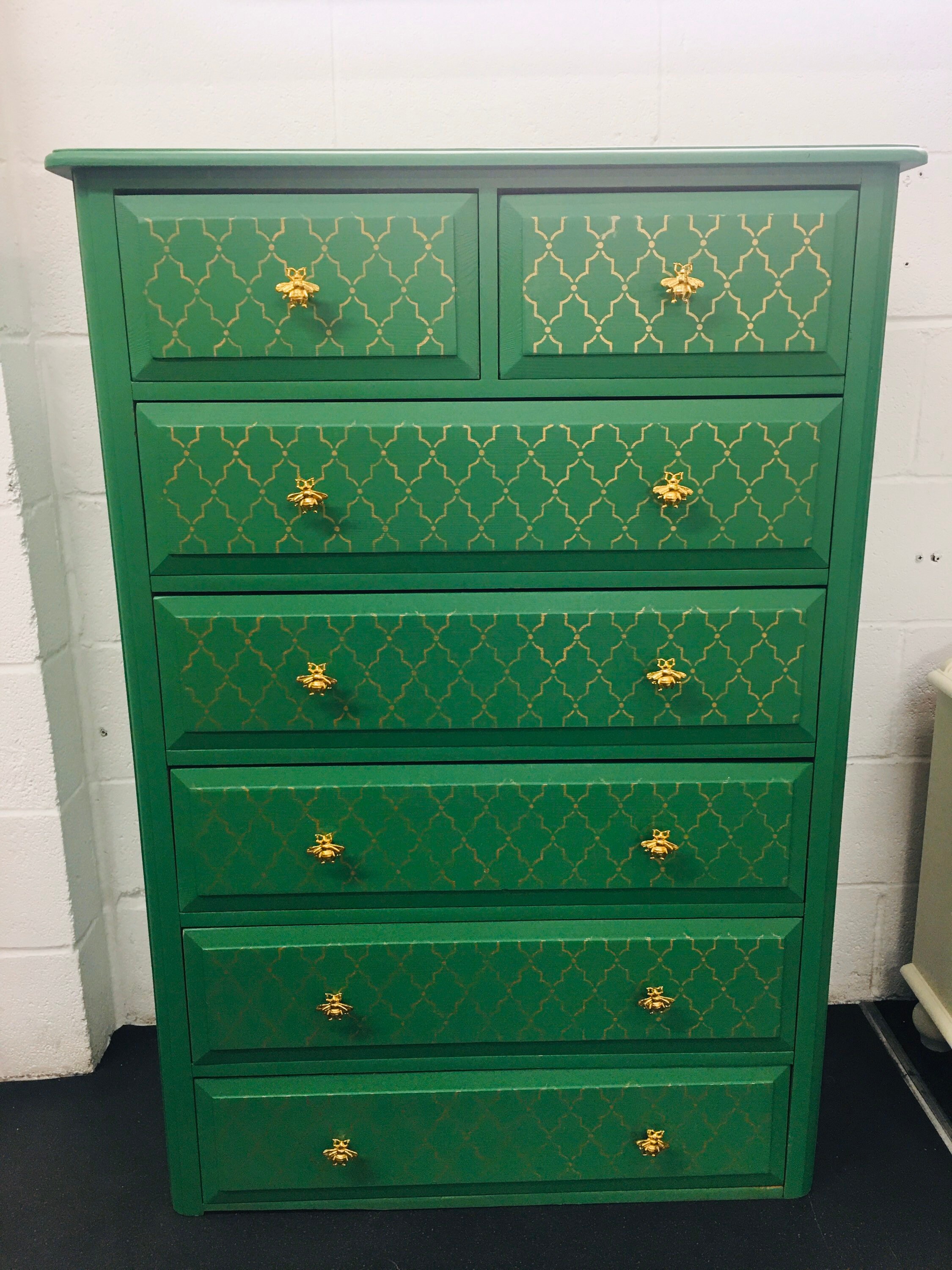 Chest of Drawers Painted Bespoke Moroccan Geometric Bee Etsy UK