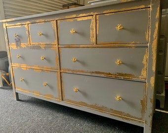 Large Chest of Drawers Painted Bespoke Stencilled