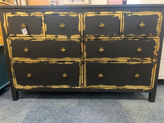 Large Chest of Drawers Painted Bespoke Gold Leaf Stencilled - Etsy Large Chest of Drawers Painted Bespoke Gold Leaf Stencilled - Etsy
