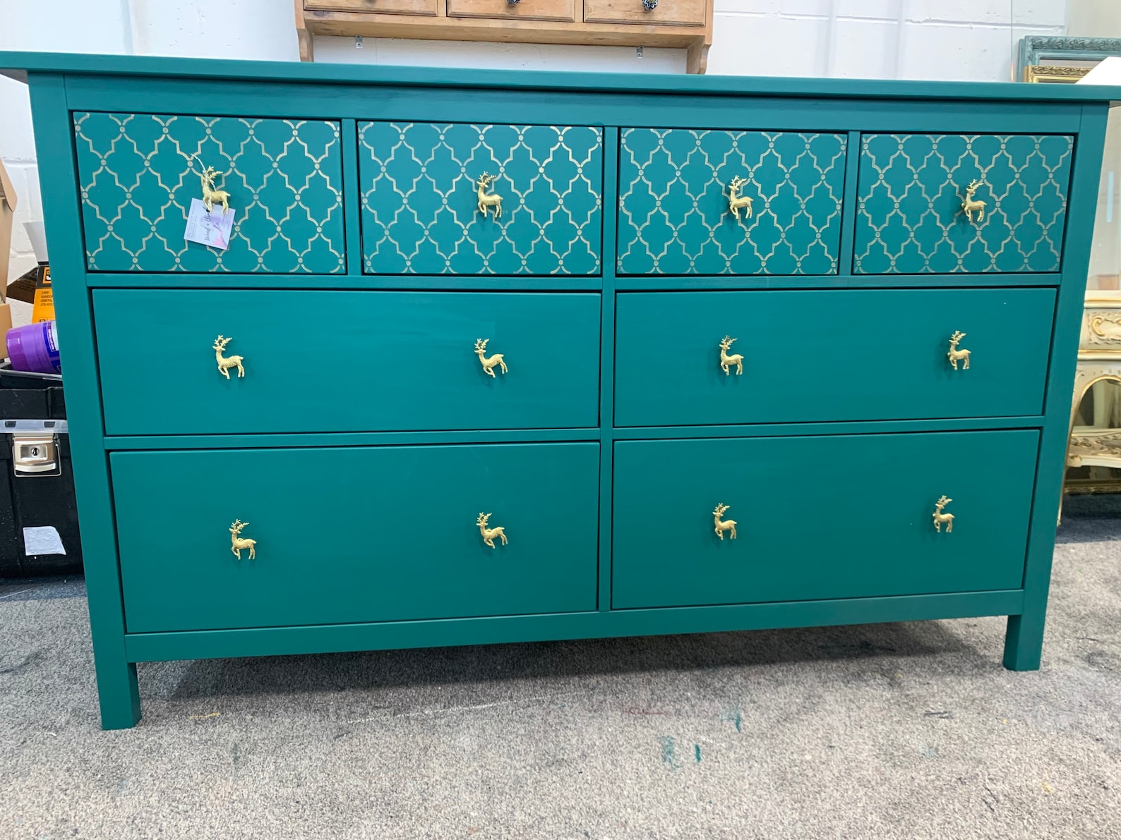 Large Chest of Drawers Painted Bespoke Stencilled Etsy