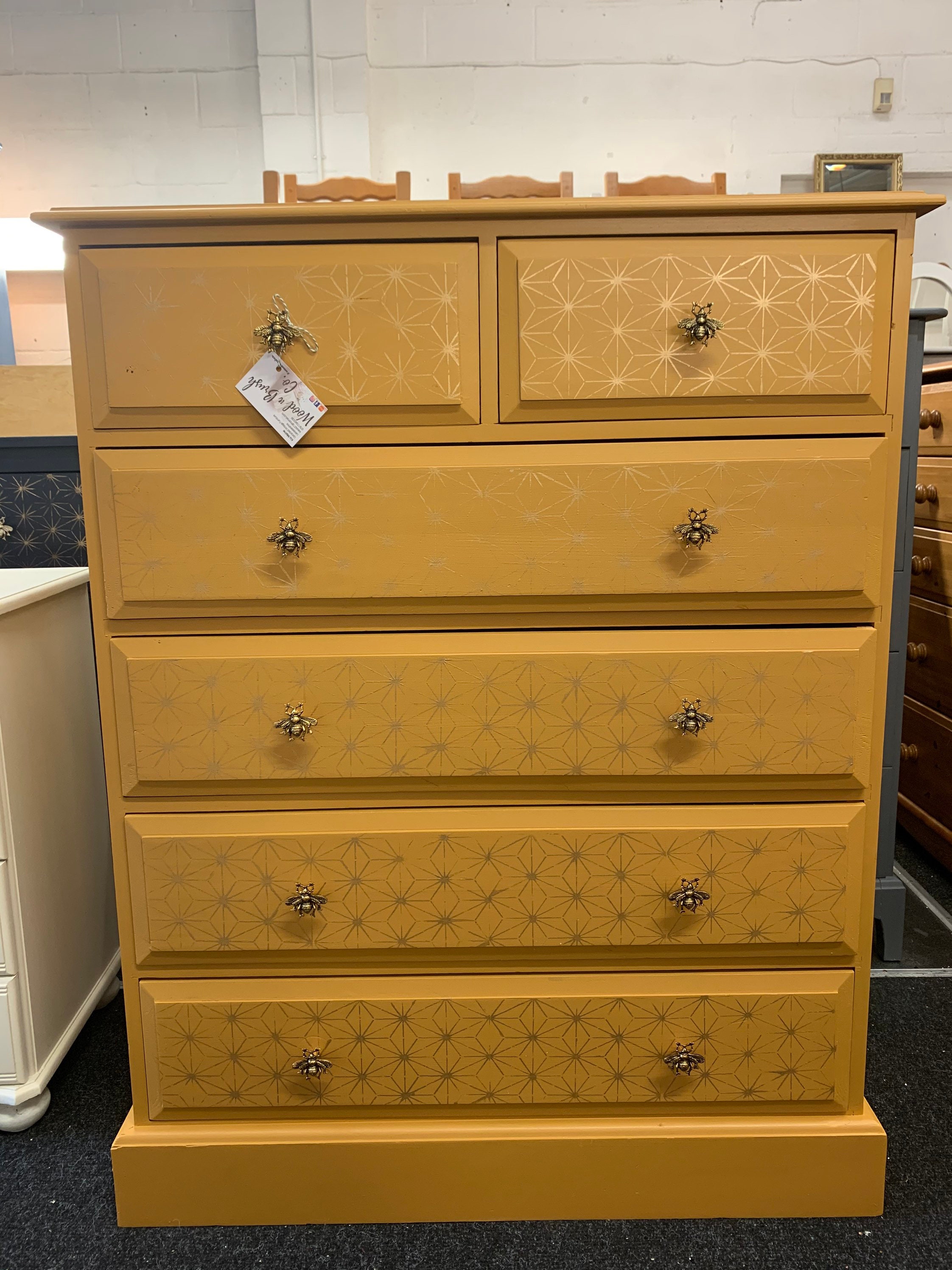 Chest of Drawers Painted Bespoke Moroccan Geometric Bee Etsy UK