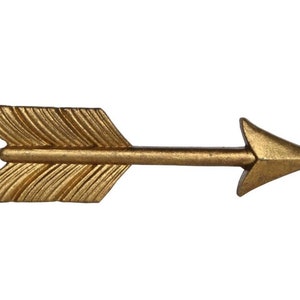 May include: A gold-coloured arrow with a feathered design. The arrow points to the right.