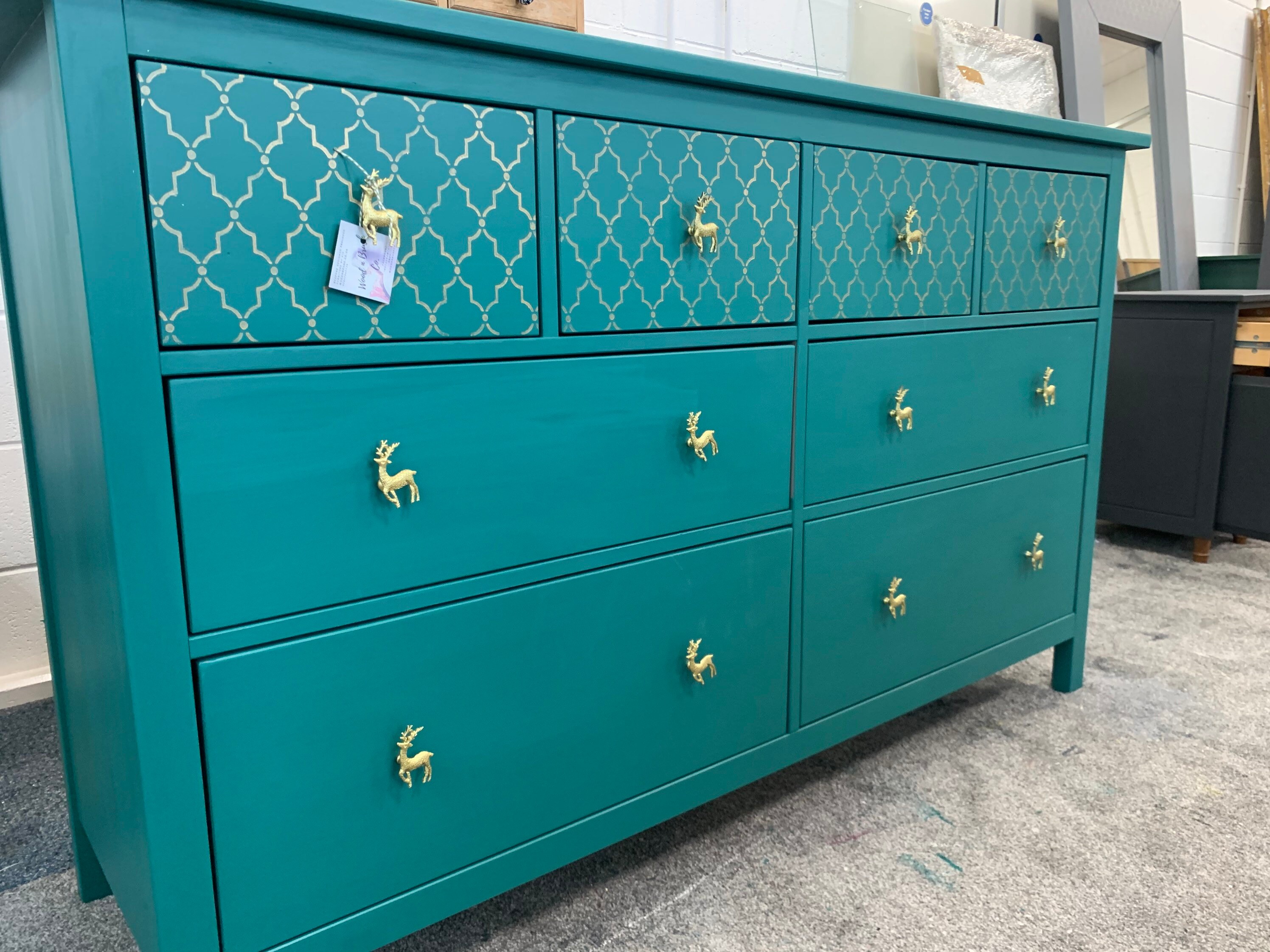 Large Chest of Drawers Painted Bespoke Stencilled Etsy