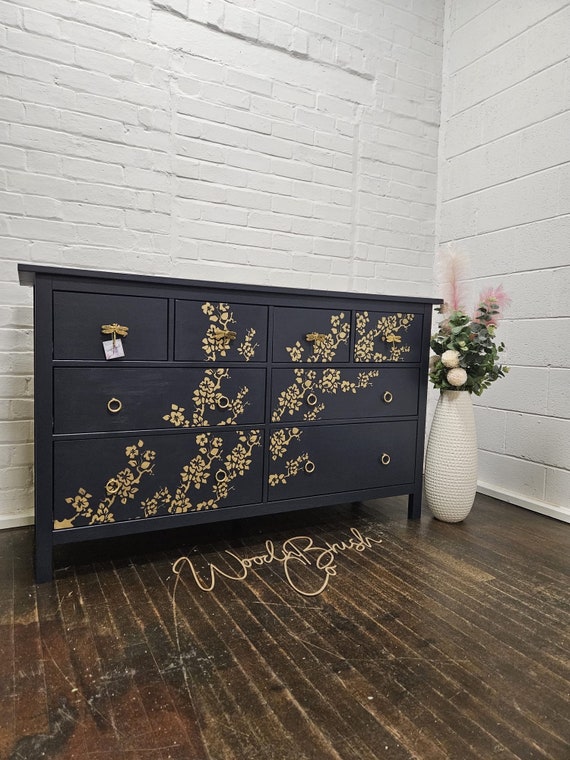 navy and gold dresser Meridian Furniture - Marisol Dresser in Navy main image 1