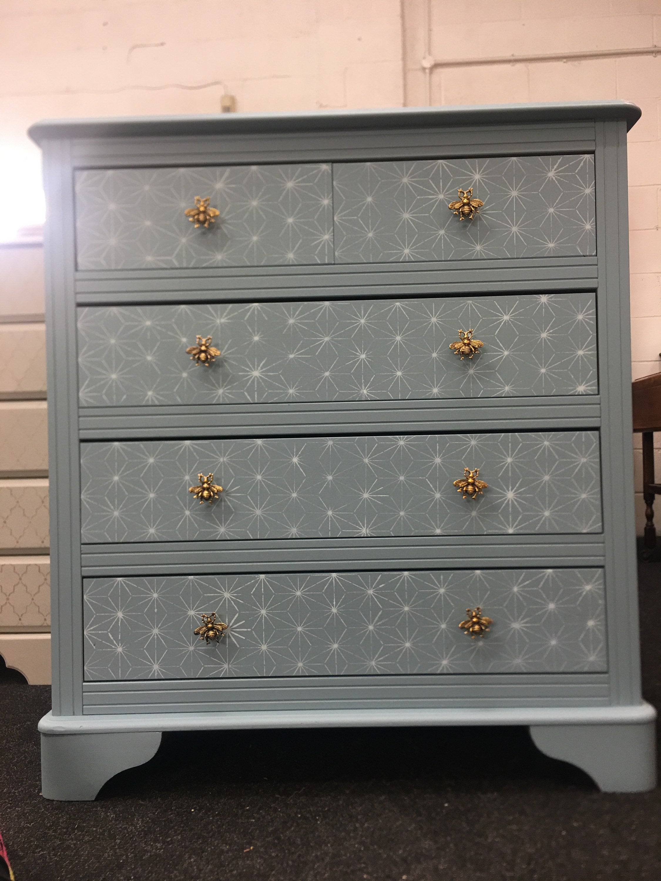 Chest of Drawers Painted Bespoke Moroccan Geometric Bee Etsy UK
