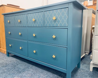 Ikea Hemnes 8 Chest of Drawers Painted Bespoke Stencilled - Etsy