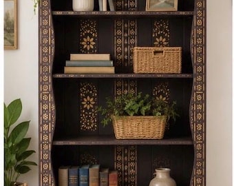 Hand-Painted Boho / Moroccan Style Bookcase