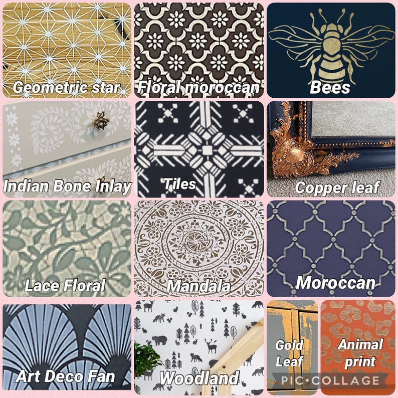 Large Chest of Drawers Painted Bespoke Stencilled Etsy UK