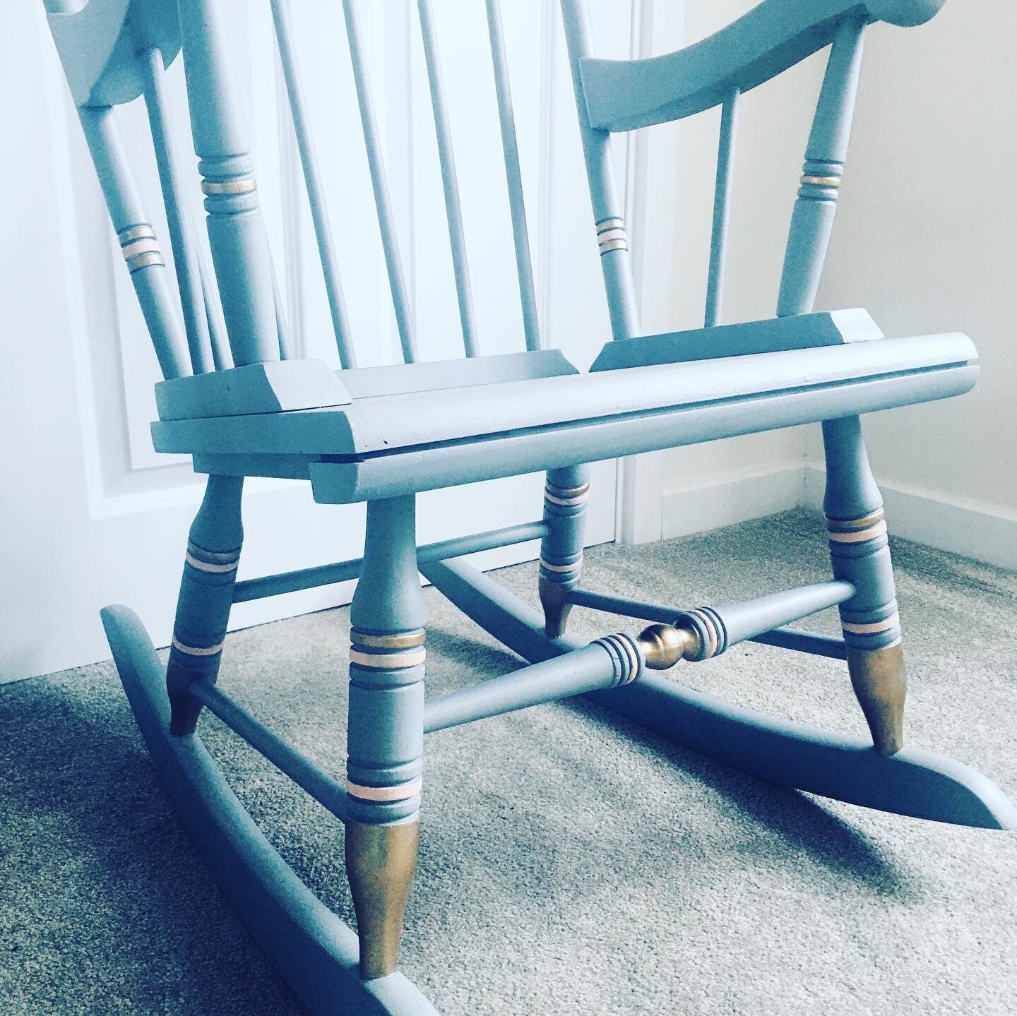 Rocking Chair Nursery Baby Painted Bespoke Stencilled Etsy